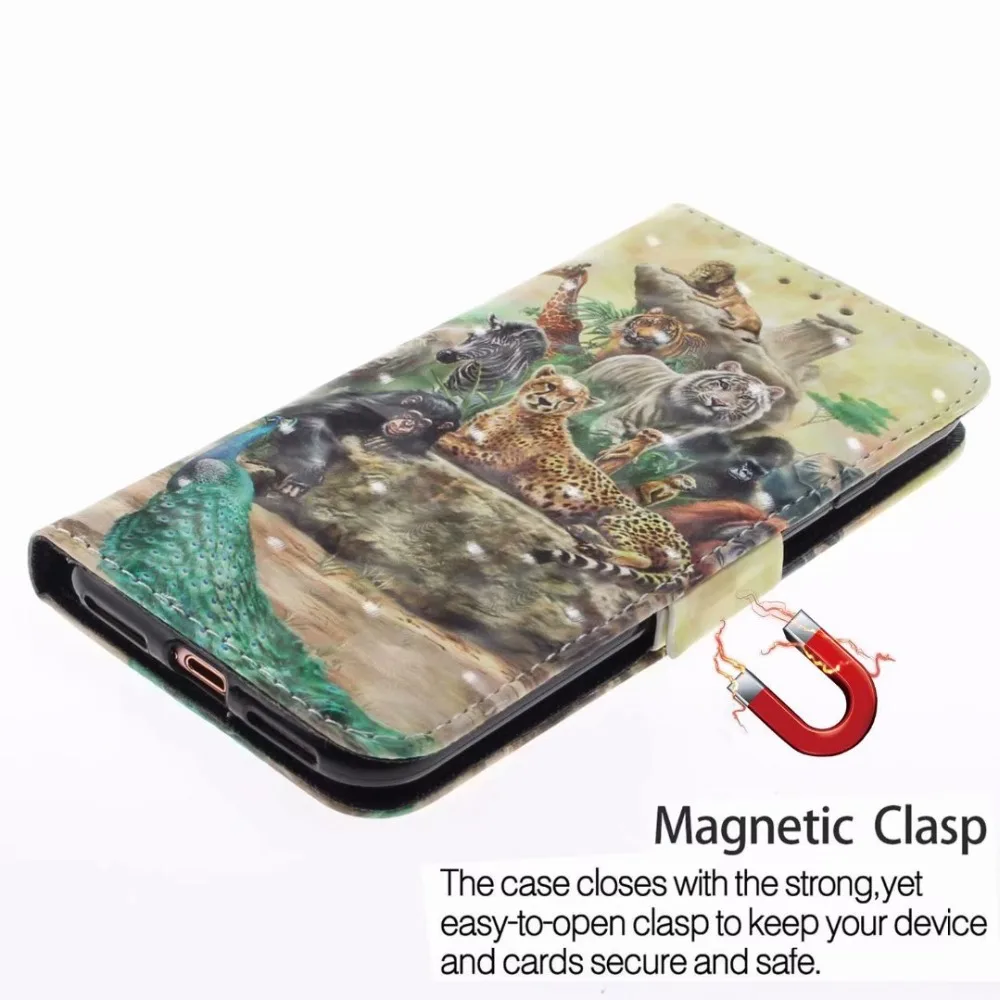 Для Fundas Xiaomi Mi A2/6X чехол кожаный бумажник флип Магнитная кошка собака окрашены