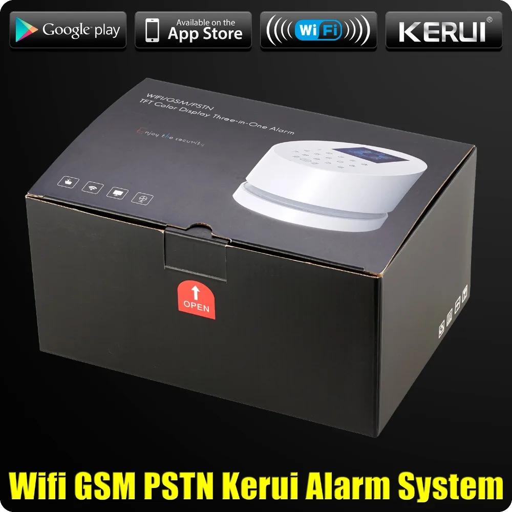 KERUI W2 WiFi GSM PSTN с RFID система охранной сигнализации для дома Wifi сигнализация TFT цветной ЖК-дисплей ISO Android приложение управление Rfid карта