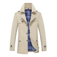 TAIZIQI мужской Тренч с отложным воротником abrigo hombre, Винтажный Мужской Тренч, Повседневная Длинная мужская куртка 2732