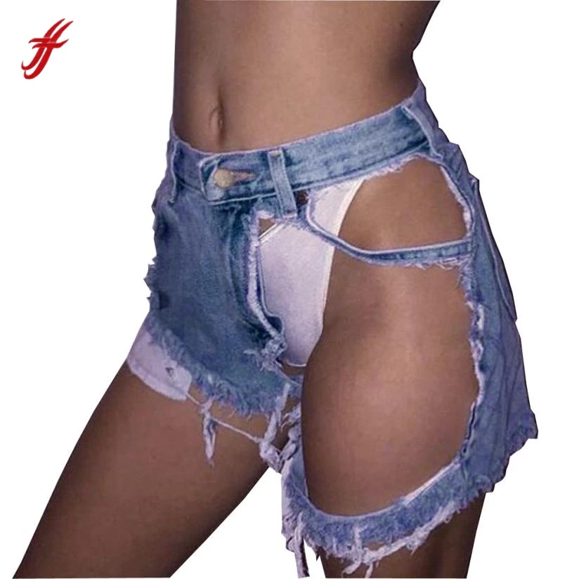Women Sexy Ripped Jeans Denim Shorts Worn Loose Shorts Pants Item specificsin Jeans from Women