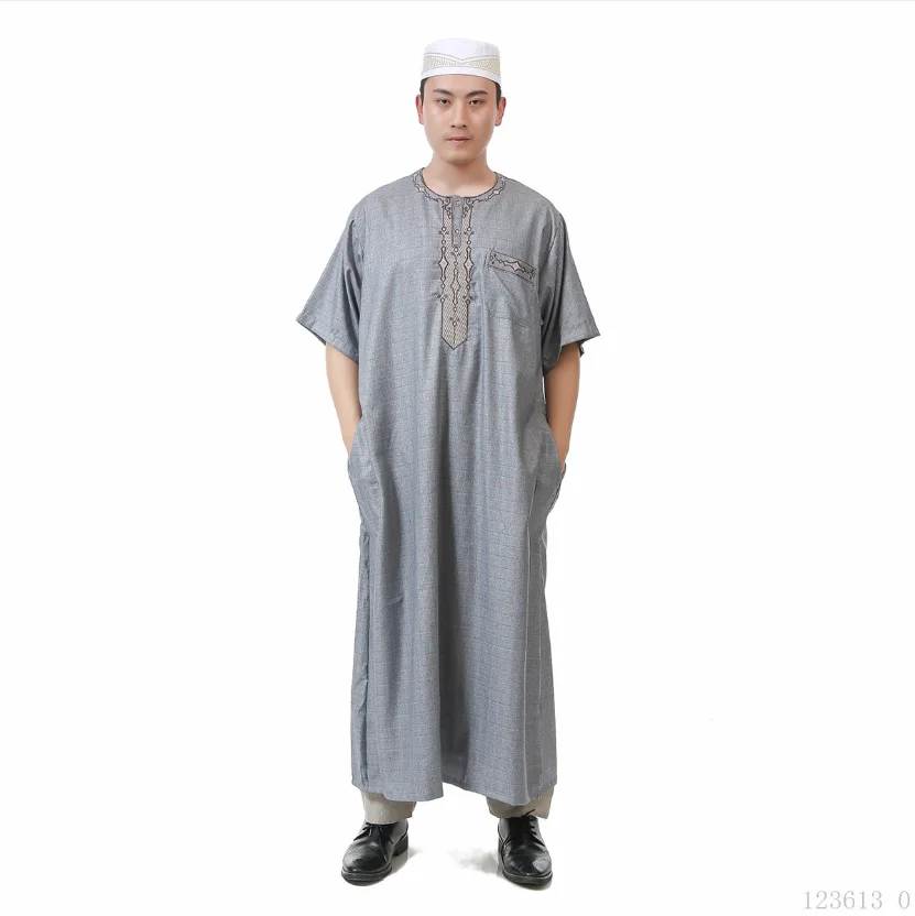 Женское платье с круглым вырезом Jubba tobe Camisas Masculina длинное короткими рукавами