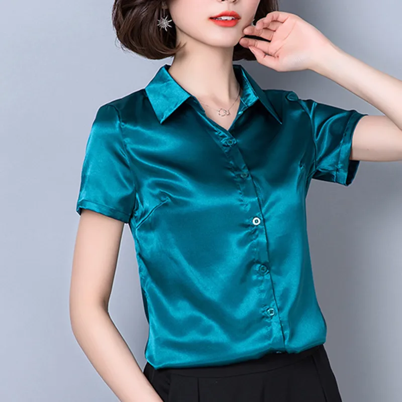 Women Tops and Blouses Summer Casual Silk Blouse Harajuku Blusas ...