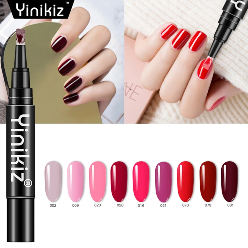 

1PC 18Colors Nail One Step Nail Polish Pen Solid Color Nail Polish Glue UV Nail Pen Frosted Seal Tempered Sealant TSLM2