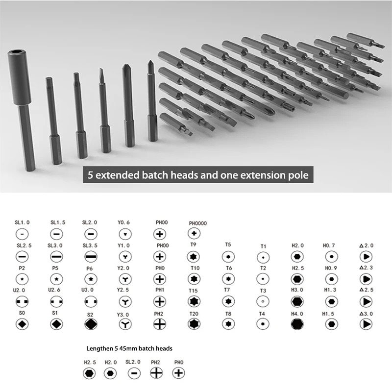 Precision Cordless Electric Screwdriver Set, Powered Screwdriver with 55 Screwdriver Bits,Repair Camera,Computer,Telephone