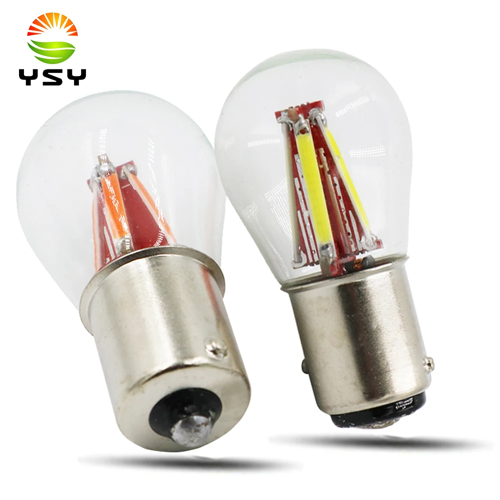 YSY 10 шт. 1156 BA15S P21W 1157 BAY15D Автомобильный светодиодный светильник накаливания 4 COB