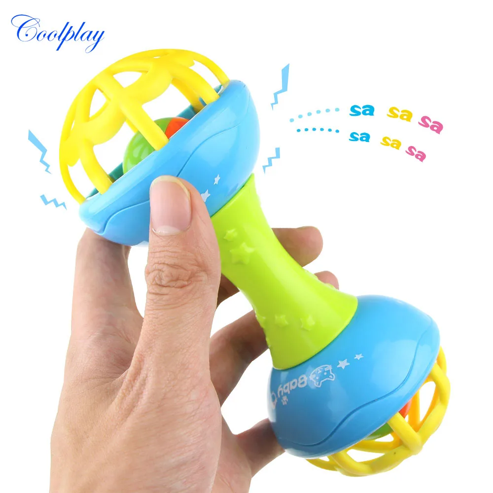 

Double Rattles Soft Teethers Hand Bell Educational Kids Toys for Newborns Children Development Funny Educational Mobiles Toys }