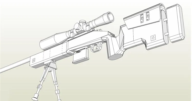 Пистолет M40a3 снайперская винтовка 3D бумажная модель не может быть выпущена