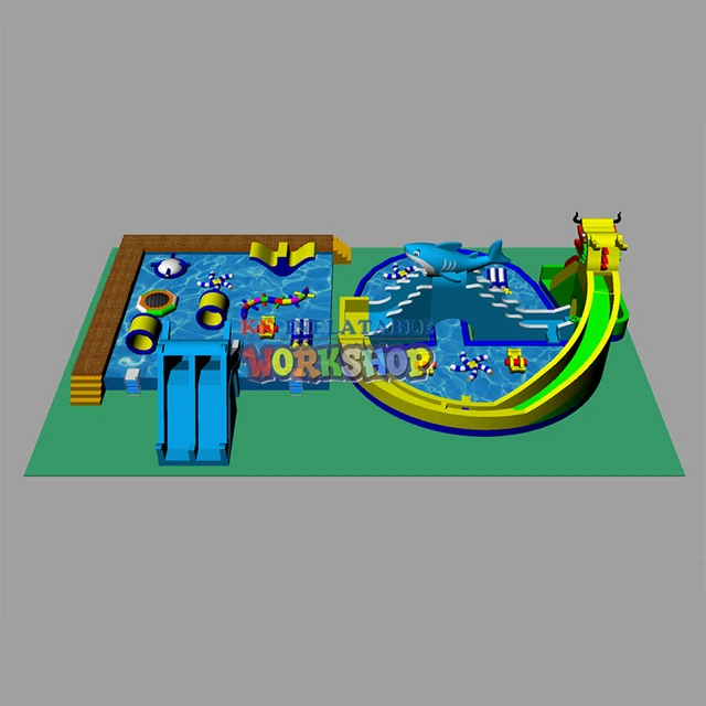 Customized Of Large Land Water Paradise Portable Mobile Water Slide Pool Project For Sale 1