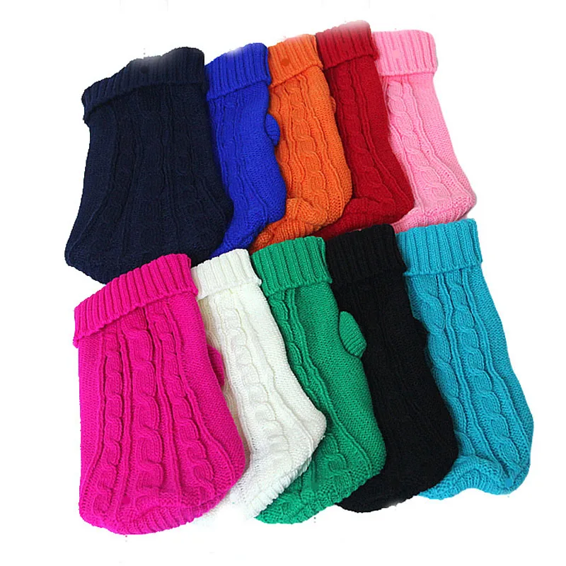 

Small Dog Sweater 10 Color Warm Sweaters For Puppy Cat Tea-cup Dogs Solid Turtleneck Dog Knitted Sweaters #4-#12 Sweater For Dog