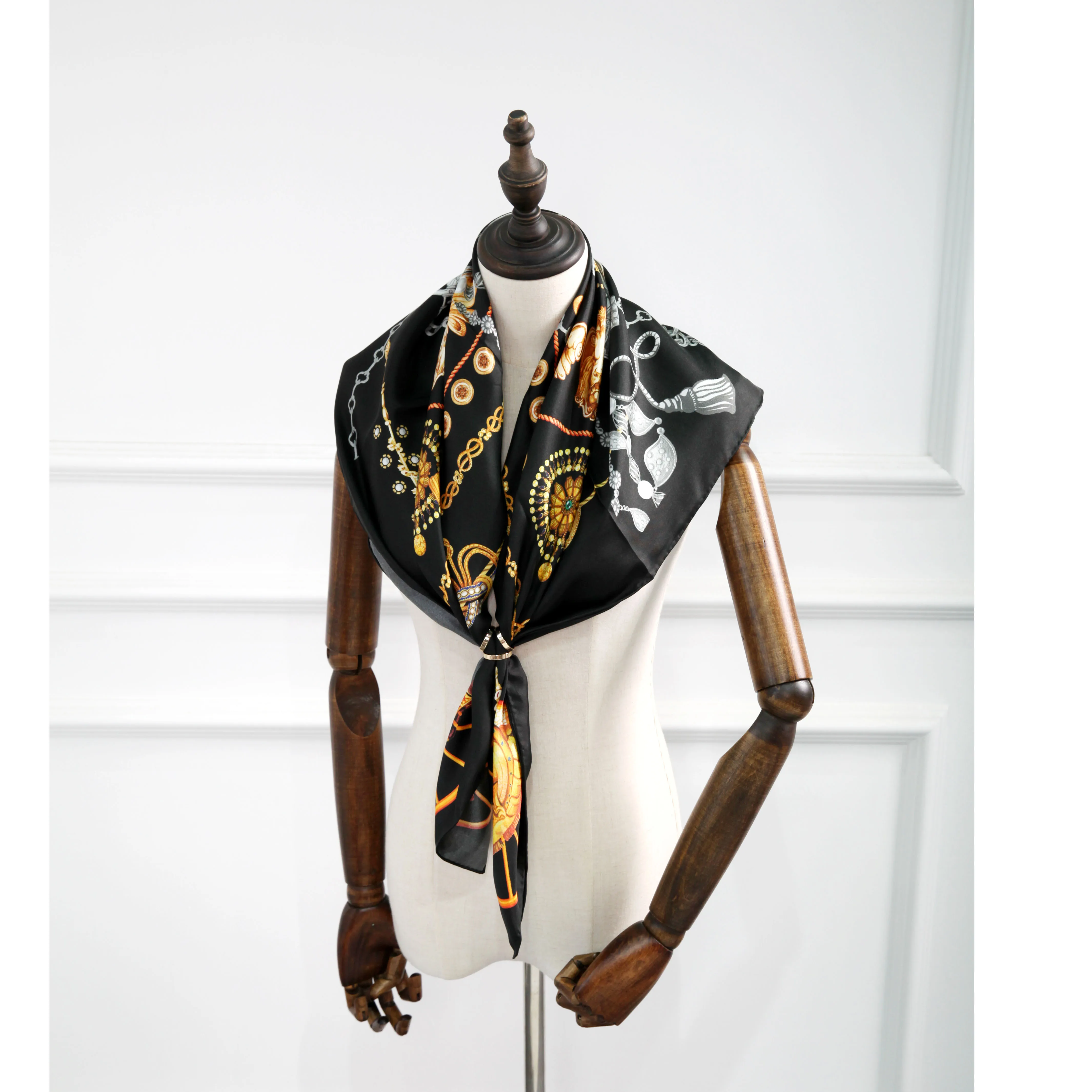 Элегантный бренд ручной работы саржевый шелковый шарф TWIC-190112