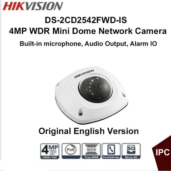 bilder für Echtes HIK 4MP POE ir mini dome ip-kamera eingebautes Mikrofon ds-2CD2542FWD-is ersetzen DS-2CD2532F-IS ds-2cd2535f-is 2cd2532f bilder für Echtes HIK 4MP POE ir mini dome ip-kamera eingebautes Mikrofon ds-2CD2542FWD-is ersetzen DS-2CD2532F-IS ds-2cd2535f-is 2cd2532f