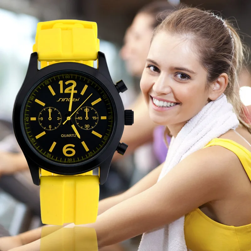 SINOBI športne ure za Lady barvne silikonski trakovi luksuzno znamko ženske priložnostne zapestje quartz-watch 2018 ure Reloj Mujer
