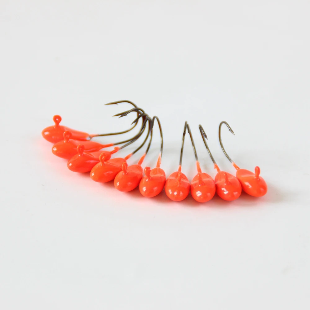 12pcs Mini Jig Heads Fishing Lure Small Jig Head Fish Barbed Hooks 1.1g For Soft Bait Carp Fishing Grub Fishing GreenRedBlack  (14)