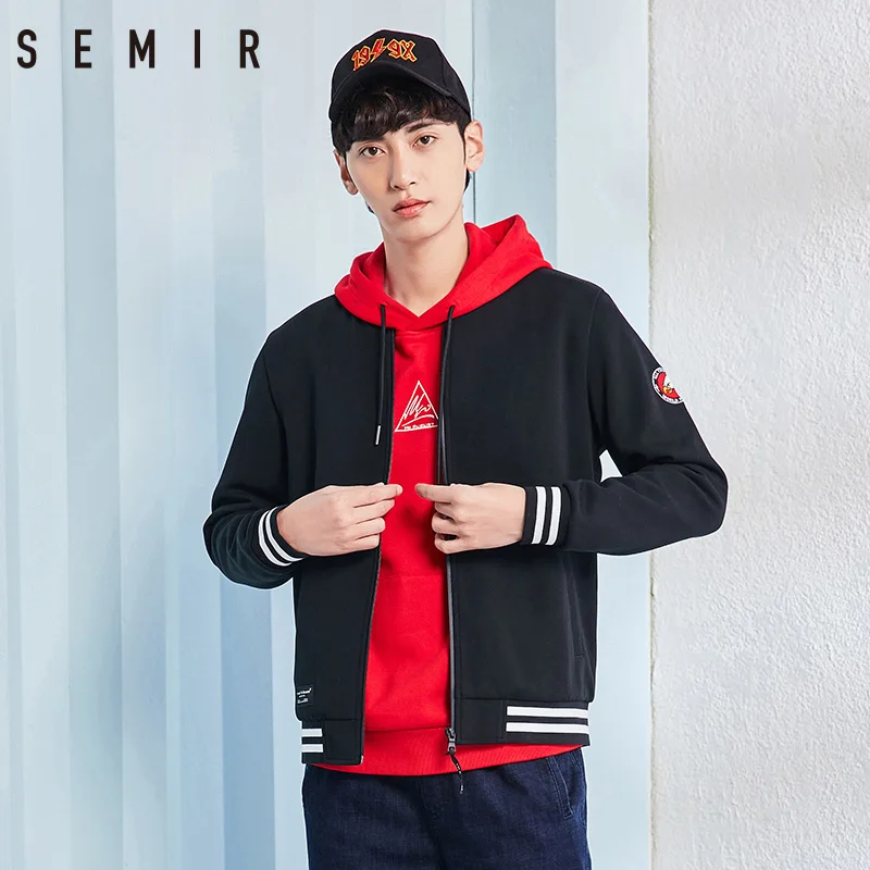 SEMIR куртки мужские толстовки с воротником для подростков в студенческом стиле