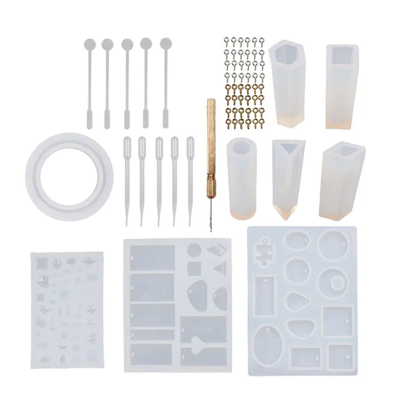 

62 Pcs DIY Bracelet Pendant Jewelry Casting Molds Silicone Mould Kit Crafting Making Tools 2018ing