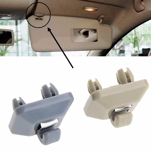 1PC 8U0857562 8E0857562 Plastic Gray/Beige Sun Visor Clip Hook Holder