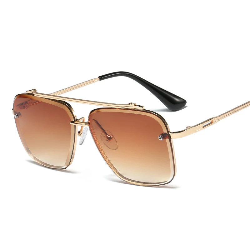 PAWXFB 2019 New Men square Sunglasses Driving Gradient Sunglasses UV400 Shades 95527 model