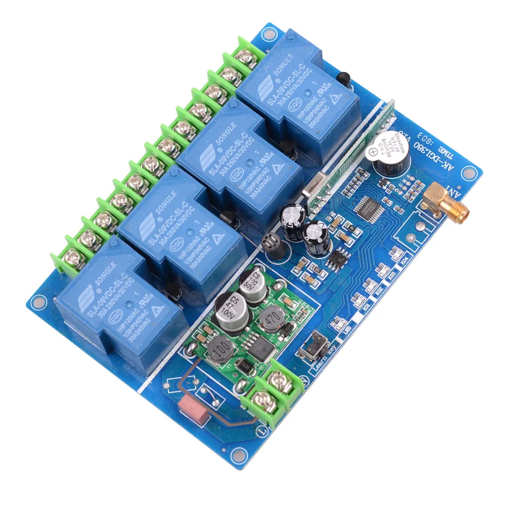 DC 12V 24V 48V 30A 4CH высокая нагрузка 433Mhz беспроводной пульт дистанционного управления