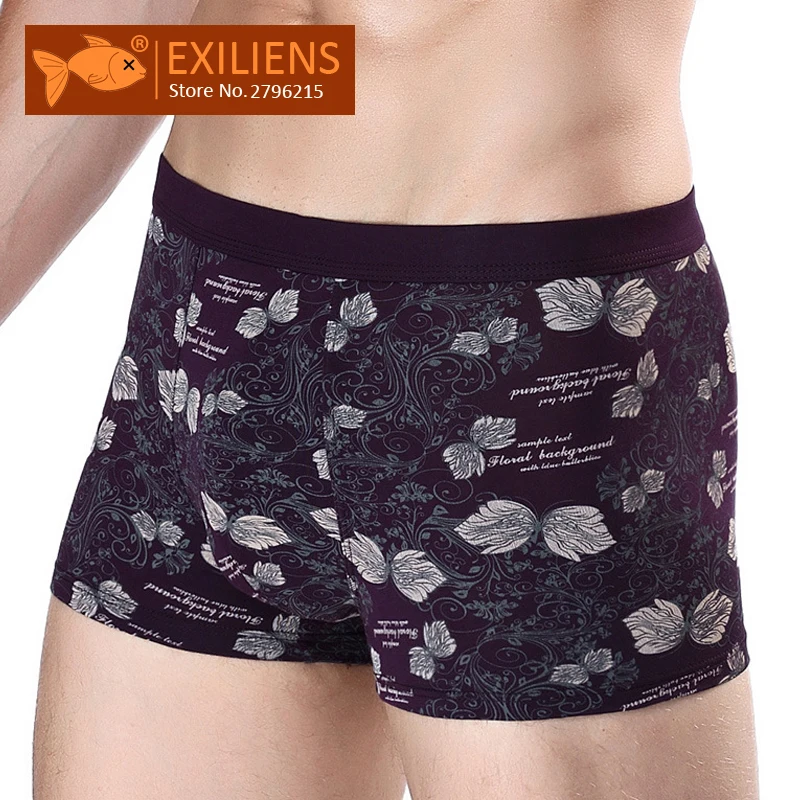 

EXILIENS Brand New Mens Underwear Boxer Hombre Homme Cotton Cueca Masculina Boxershorts Men Boxers Underpants Size XL-4XL 102101