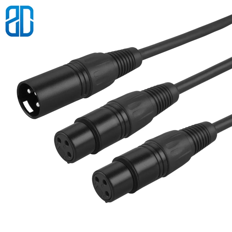SanCableCord Canon XLR кабель для мужчин двойной XLR Женский Y сплиттер 3Pin сбалансированный Микрофон Кабель 0,3 м черный