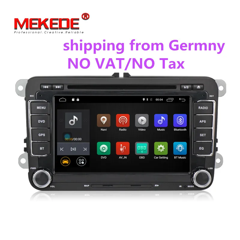 

7 inch Android 7.1 2din Car GPS navigation Player for VW Caddy EOS Golf Jetta Passat tiguan polo golf 5 with DVD BT radio stereo
