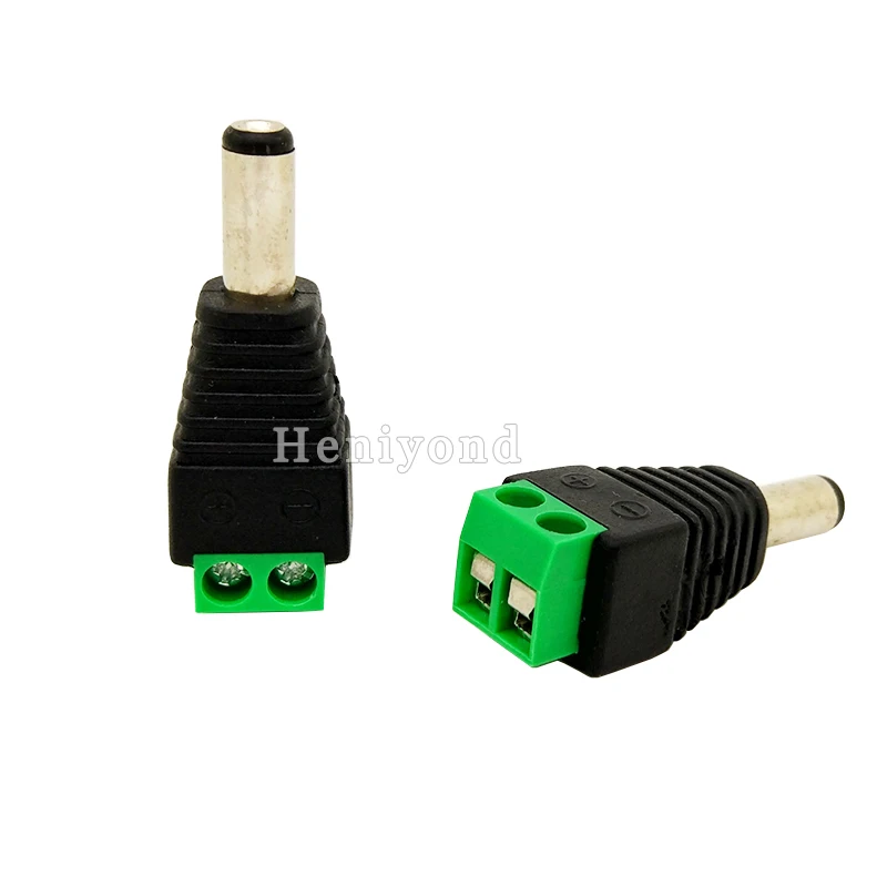 10Pcs New 5.5mm x 2.1mm DIY Male CCTV LED Male DC Power Plug Jack Adapter Connector
