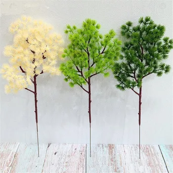 

6Pcs Fake Single Stem Beauty Pine 16.54" Length Simulation Pines Plastic Plants for Wedding Home Decorative Artificial Plant