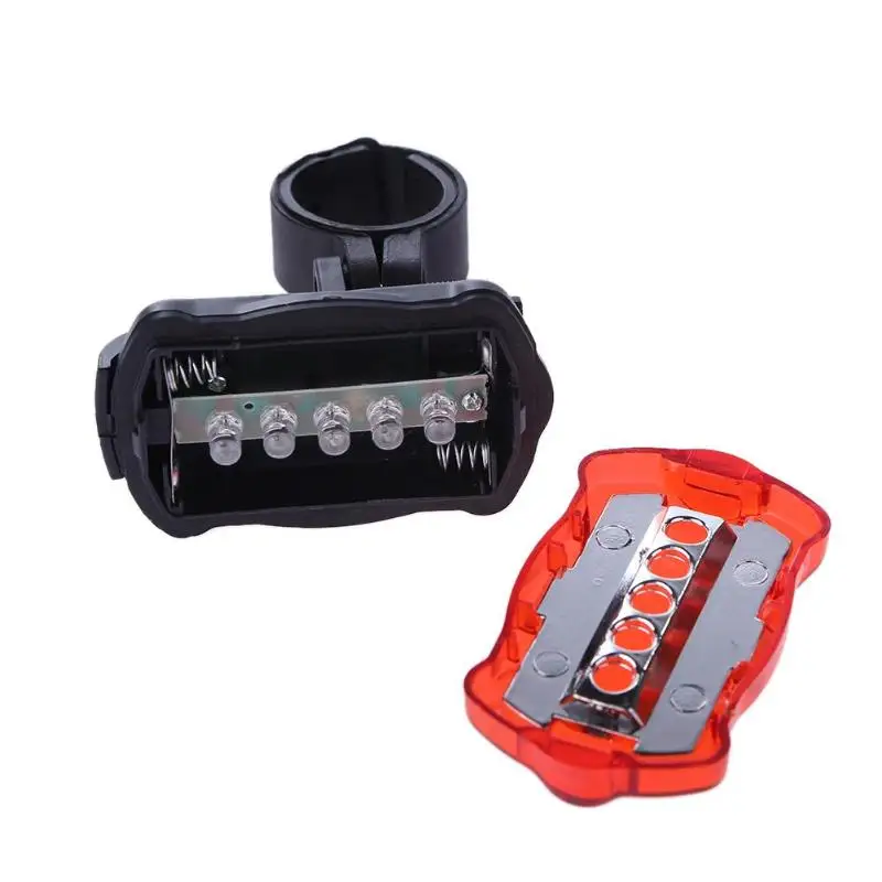 Excellent 5 LED Bicycle Light Bike Rear Tail light Red Warning Flashing Lights Waterproof Bike Taillight Lamps Torch 11