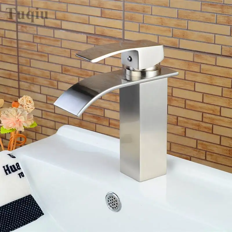 Free Shipping Bathroom Faucet High Quality Br Nickel Finished Free Shipping Bathroom Faucet High Quality Br Nickel Finished Sink Waterfall Basin Luxury Water Tap In Faucets From Home