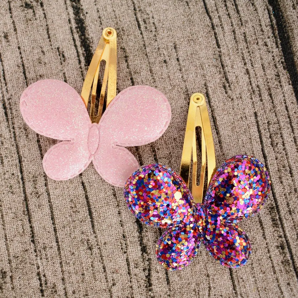 1pc Girl Sequins Butterfly Barrettes Glitter BB Clip Hair Clips Kids Child Hairpins Children Hair Pin Hair Accessory Cute Decor