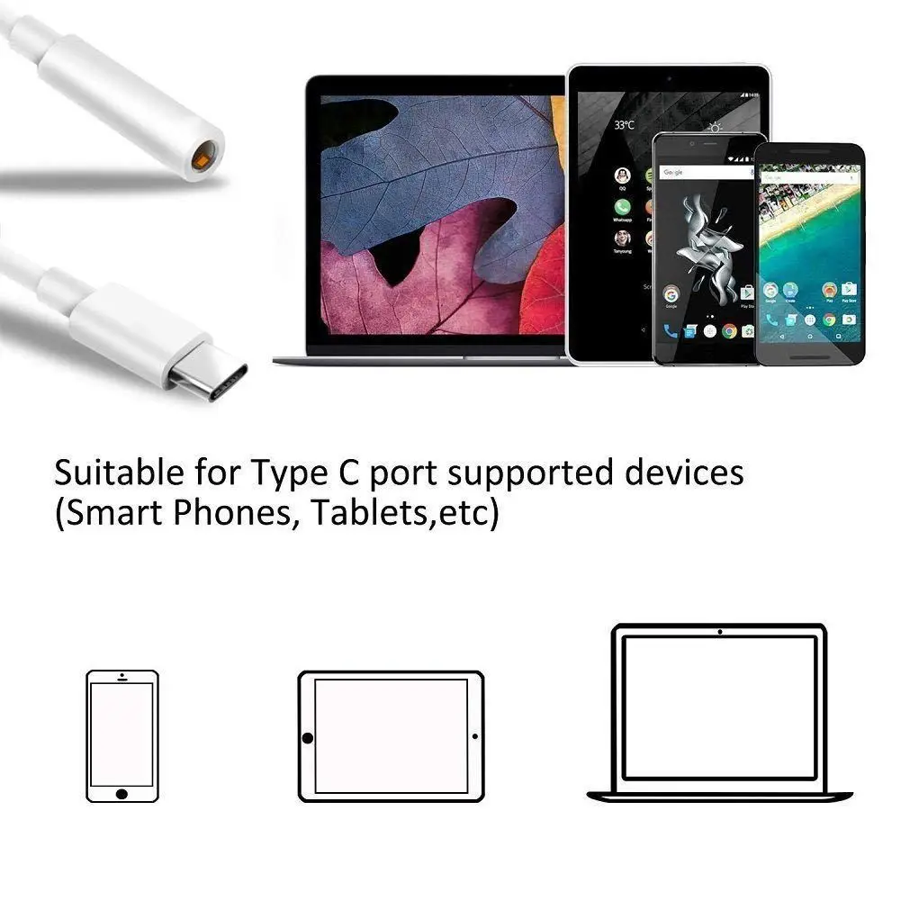 3 шт. Тип C до 3,5 мм аудио адаптер для наушников, USB-C до 3,5 мм Женский AUX микрофонный Соединительный кабель для Motorola Moto Z, Le 2/Le