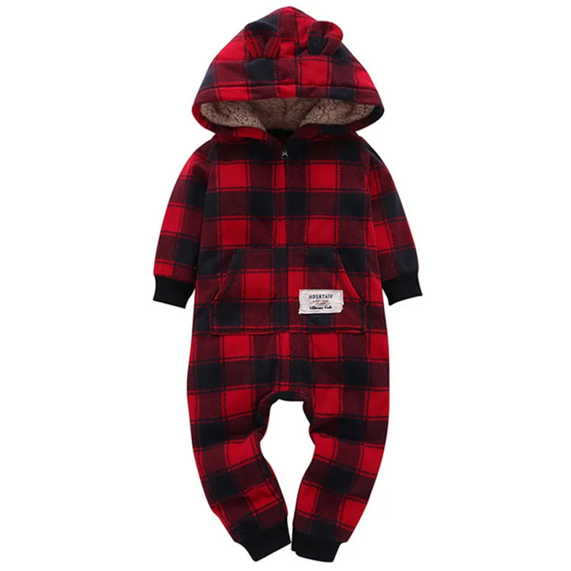 Lnfant/Одежда для маленьких мальчиков; повседневный комбинезон унисекс для новорожденных; флисовый комбинезон в полоску с длинными рукавами и капюшоном; цельнокроеный комбинезон; серый цвет