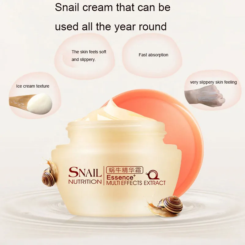 LAIKOU-Snail-Essence-Cream-Moisture-replenishment-glucan-glycerol-Collagen-protein-facial-care-beauty-makeup-cosmetic-beauty