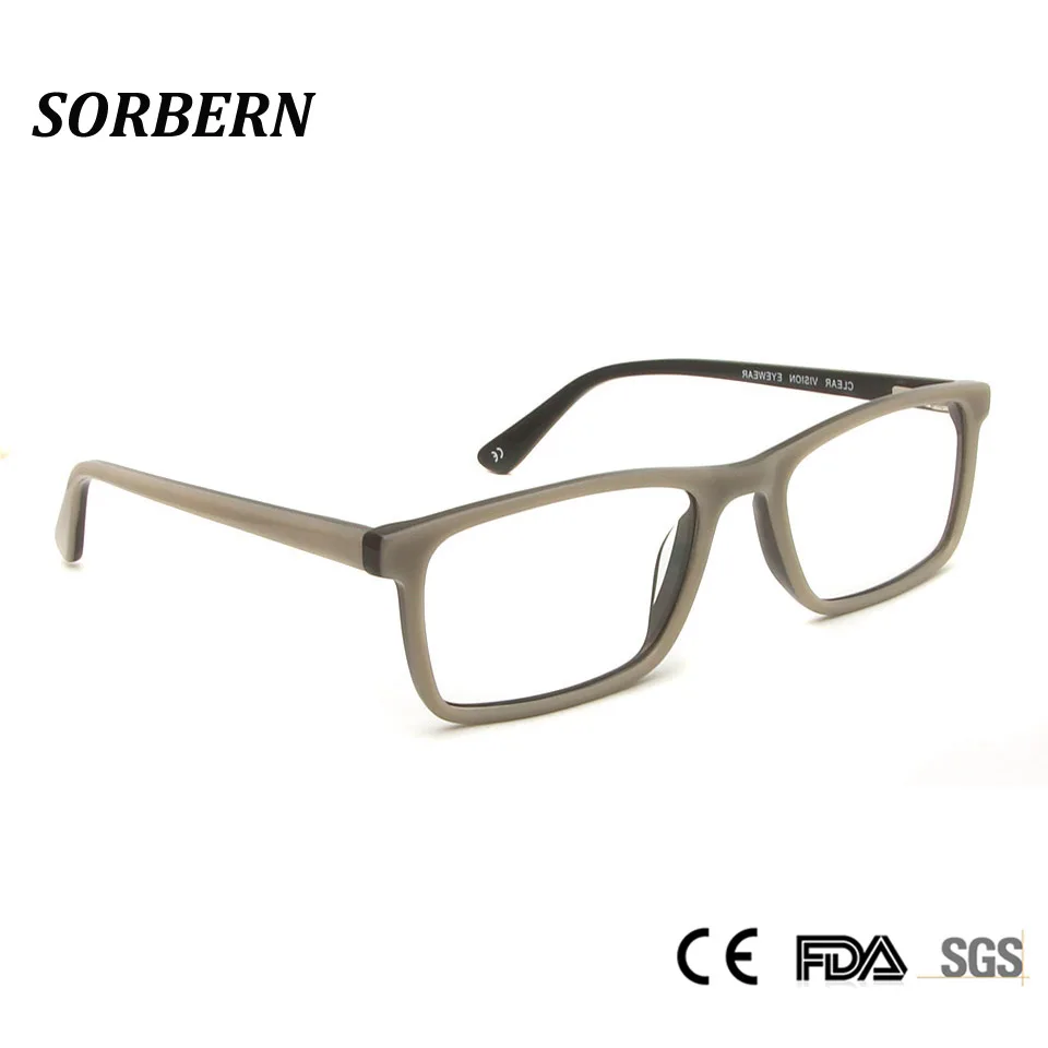 SORBERN ацетатные очки унисекс Nerd Стиль Квадратные оправа женские Рецептурные