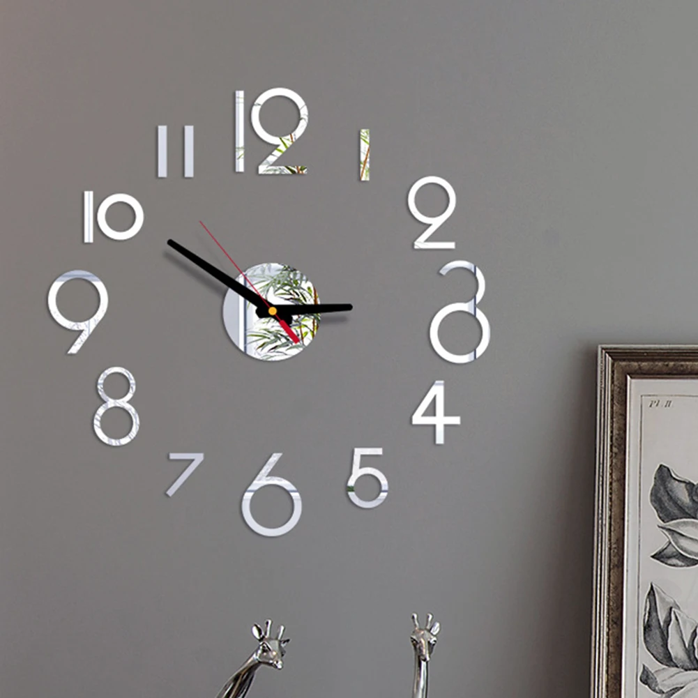 DIY Батарея работает настенные часы акриловое зеркало для домашний Удобный Простой тихий большой современный полный цифровой декоративные подарки