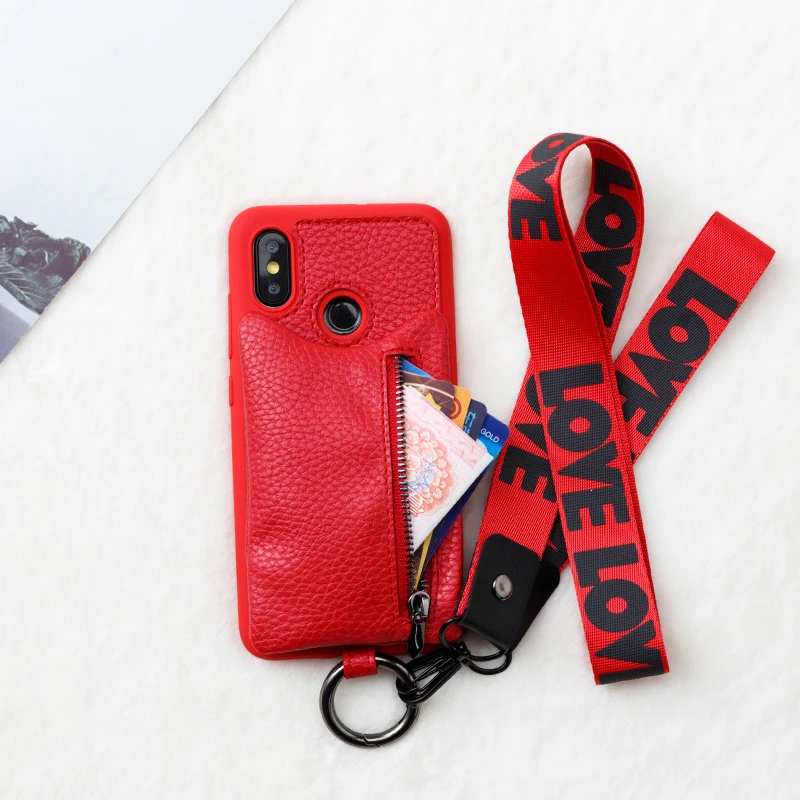 Чехол для телефона для Xiaomi mi 8 8se Примечание 3 Макс 3 A1 A2 5X 6X сумка-кошелек с молнией с вытяжным шнуром Защитная крышка для Red mi 5 Plus
