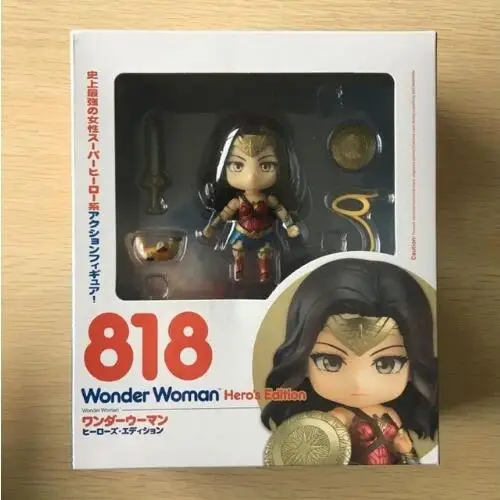 Nendoroid 818 чудо-женщина фигурки DC Лига Справедливости Q Edition модель игрушки 10 см - Цвет: With Box