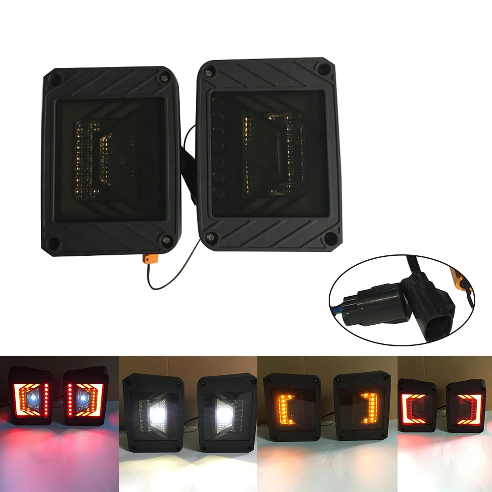 

EU/US version 2X Rival Series LED Tail Lights for Jeep Wrangler JK JKU 2007-2018 w/Smoke Lens Brake Taillights