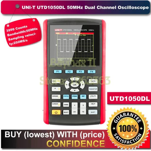 Best Quality UNI-T UTD1050DL 3.5"LCD 50MHz Handheld Digital Display Oscilloscope with Voltage,Current,Resistance,Capacitance Measurement