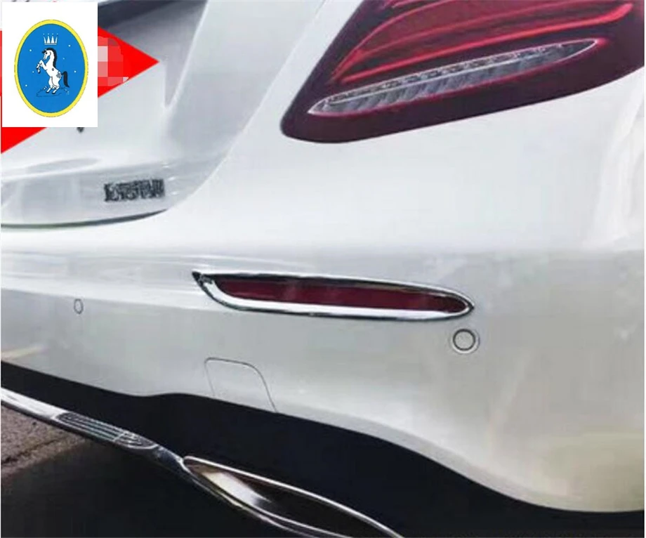 

Yimaautotrim аксессуары для Benz E-Class Sedan спортивная модель W213 2016 2017 2018 ABS хромированная лампа заднего противотуманного фонаря накладка комплект