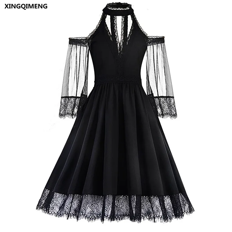 black simple cocktail dress