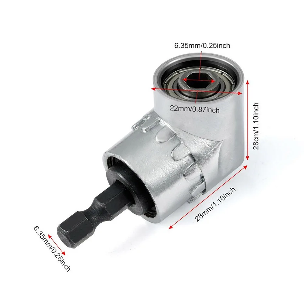 Угловой держатель отвертки для сверления под прямым углом, сверло с регулируемым углом поворота на 105 градусов, быстросменный удлинитель с шестигранным хвостовиком