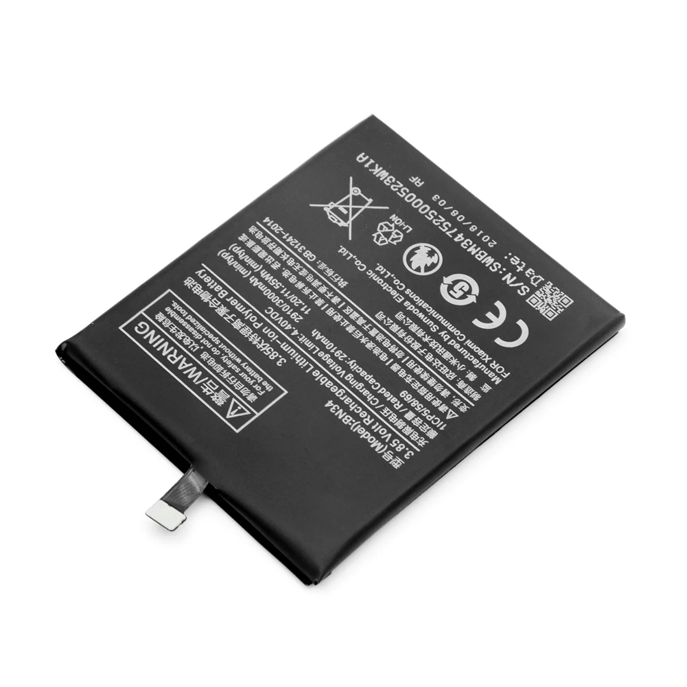 Аккумулятор для телефона 3,85 V 2910/3000mAh BN34 BN 34 литий-ионная аккумуляторная батарея для Xiaomi Redmi Hongmi 5A