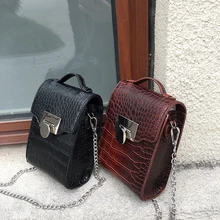 Новинка, Классическая Мини сумка-мессенджер, кошелек, кошелек, сумка, цепь "телефон", Аллигатор, сумка через плечо, 079