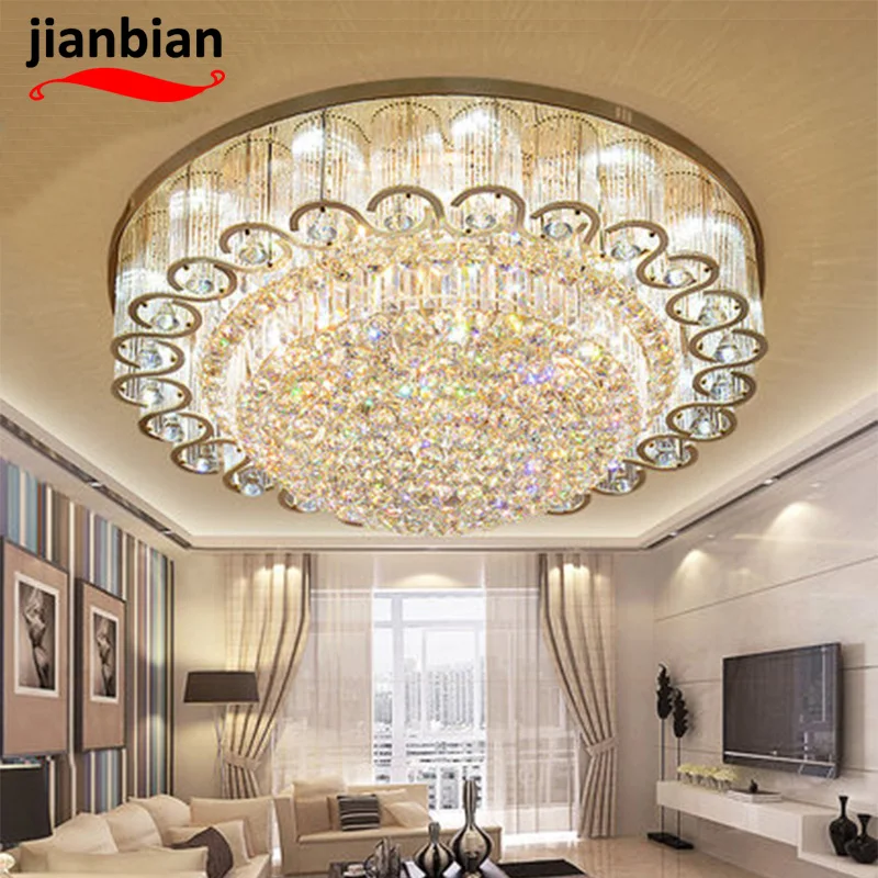 

crystal celling light round shape moderm simple application living room bedroom hotel hall warm and sweet
