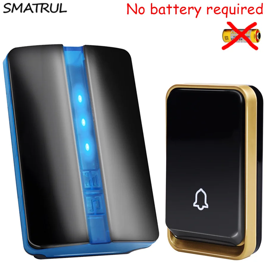 SMATRUL self powered Waterproof Wireless DoorBell no battery EU US AU plug Smart Door Bell chime