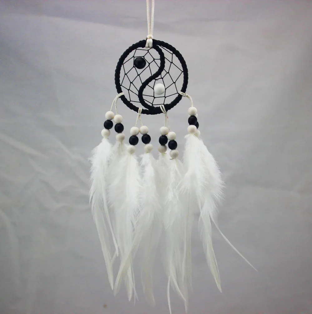 

New fashion originality Hot black and white Dreamcatcher Wind Chimes Indian Style Feather Pendant Dream Catcher Gift