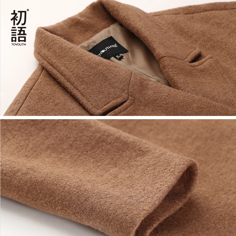 Toyouth Woolen Winter Women Coats Casual Warm Thick Coat Abrigo Mujer Blend Overcoat Long Ladies Wool Pockets New Coat 2018 Toyouth Woolen Winter Women Coats Casual Warm Thick Coat Abrigo Mujer Blend Overcoat Long Ladies Wool Pockets New Coat 2018