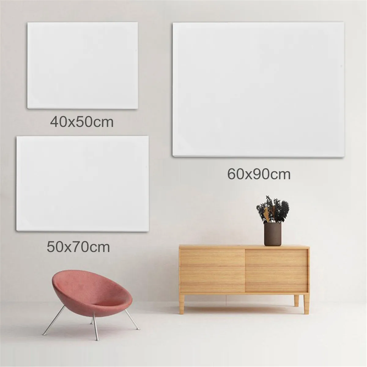 

Blank Wood Framed Art Canvas Painting Panel Artist Sketching Poster Picture Home Wall Living Room Decoration Background White