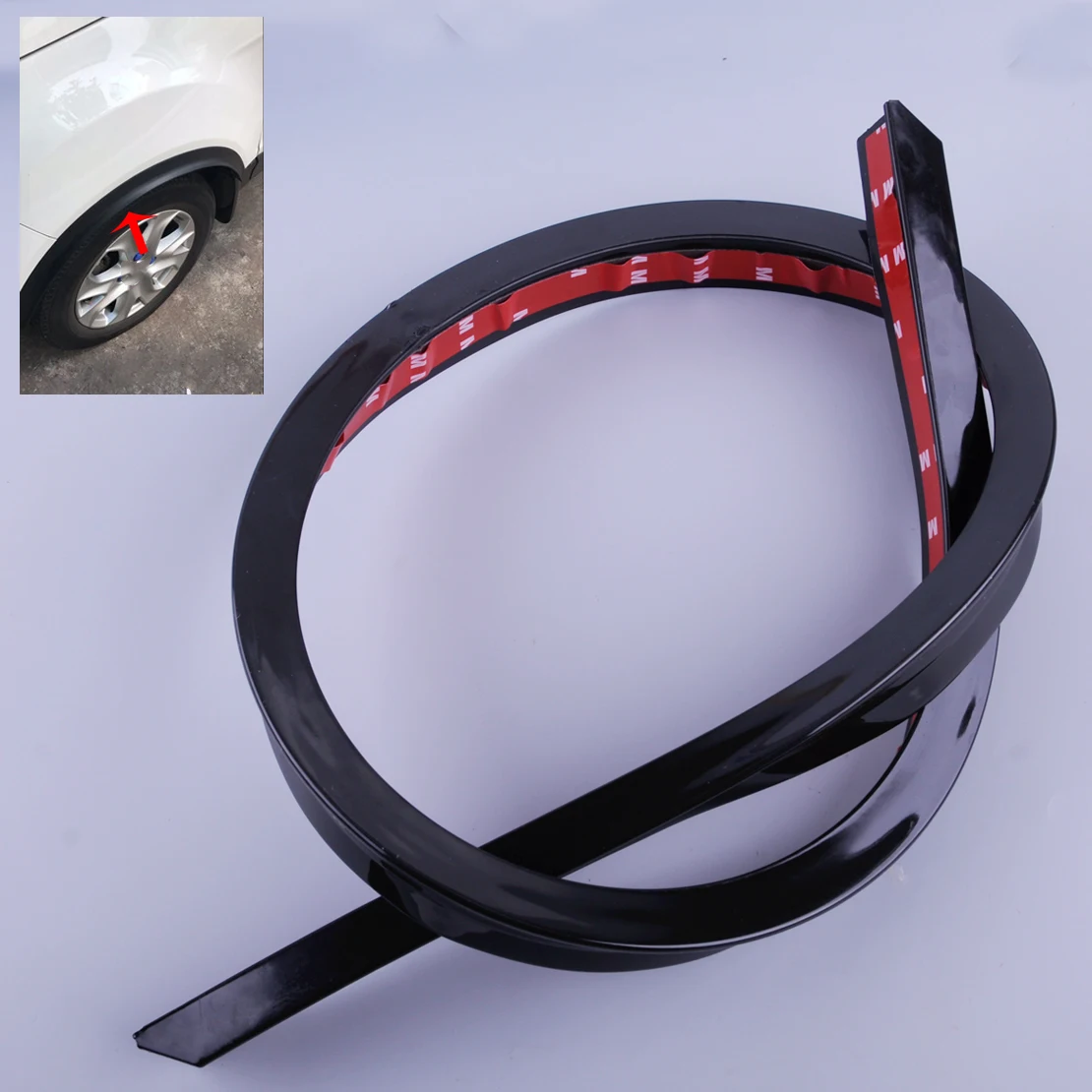 

DWCX Black TPVC Auto Car Fender Flare Wheel Eyebrow Protector Wheel Arch Lips Cover Trim Strip